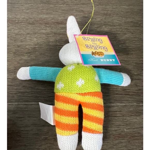 Cracker Barrel Knit Easter Bunny Rabbit Plush With Swing Tag - Picture 3 of 4